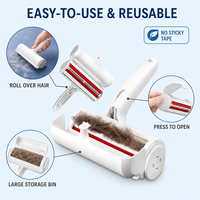 Nouveaux gants et rouleaux puissants et écologiques pour l'élimination des poils d'animaux de petite taille, outil de toilettage en plastique de style chinois pour canapé et tapis