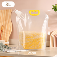 Pochettes Doypack en plastique à faible MOQ, étanches, avec grande ouverture et poignée, pour emballage de liquides alimentaires (jus de fruits, soja)