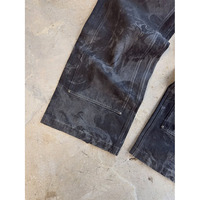 Ensemble personnalisé veste et pantalon en jean deux pièces pour homme, ensemble en jean noir imprimé au laser