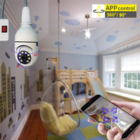 Kamera Bohlam Harga Pabrik 360 IP Kamera Jaringan Kamera Rumah Keamanan 1080P HD Wifi Monitor Bayi Dalam Ruangan