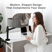 Vente en gros, lit pour chat écologique réglable en hauteur pour bureau, rotation à 360 °, lit pour chat confortable