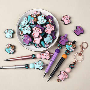 شعبية لطيف الطبية ممرضة موضوع سيليكون الخرز البؤري القبعات العالية للأقلام مطرز - Product Image 4