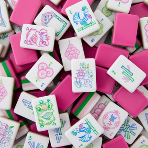 Nuevo Juego de Mahjong de Lujo de Acrílico con Diseño de Leopardo, con 160 Exquisitos Fichas de Cerámica Talladas, Estuche de 4 Capas, Estilo Americano Neutral - Product Image 1