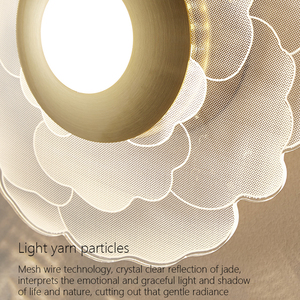 <span class=keywords><strong>Lampe</strong></span> <span class=keywords><strong>murale</strong></span> intérieure moderne minimaliste en fer avec pétales et feuilles, fil argenté, LED dimmable pour salon, couloir, chambre à coucher, décoration - Product Image 4