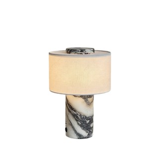 Lampe de table en marbre naturel texturé, E27 LED, lumière de chevet pour protéger les yeux, style moderne et luxueux - Product Image 5