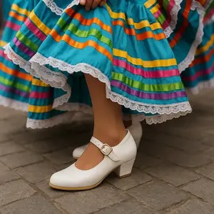 Cinthia Modèle 623 Bco Chaussures de danse latine Chaussures de tango de salon avec semelle intérieure en PU pour filles - Product Image 5