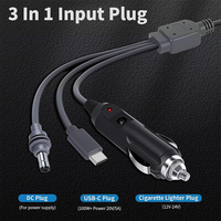 Cable de Alimentación DC 3 en 1 para Starlink Mini, Cable de Extensión de Alimentación Jack de 18AWG, Compatible con Starlink Mini, Cable USB-C a DC para Auto