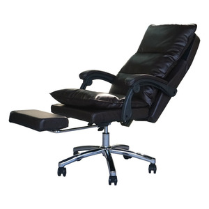 Computer Chair Reclining Massage <b>Footrest</b> Height <b>Adjustable</b> Swivel Office Chair Modern Minimalist Genuine Leather Seat - Product Image 4