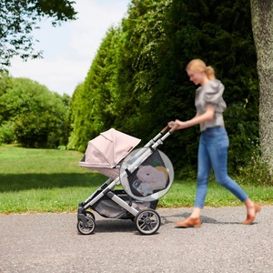 Confezione da 2 borse organizer universali per <span class=keywords><strong>passeggino</strong></span>, borsa laterale con tracolla antiscivolo, cinghie regolabili, portaoggetti in rete, colore nero - Product Image 6