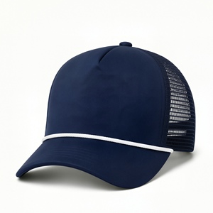 หมวกแก๊ปทรง Trucker แบบมีเชือกผูก ปรับขนาดได้ ด้านหลังเป็นตาข่ายระบายอากาศ  แบบ Snapback พลาสติก  หมวกเปล่าสำหรับกอล์ฟ  สำหรับทุกเพศ  รับสกรีนโลโก้ - Product Image 6