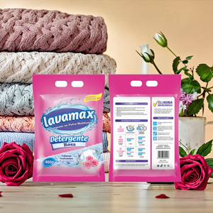 ผงซักฟอกประสิทธิภาพสูง เป็นมิตรต่อสิ่งแวดล้อม 400 กรัม กลิ่นกุหลาบ ผงซักฟอกแบบใช้ครั้งเดียว ฟองเยอะ อ่อนโยนต่อผิวมือ - Product Image 2