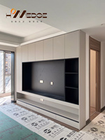 Meuble Mural TV Design Moderne et Contemporain avec Foyer Escamotable, Support TV pour Ferme ou Style Minimaliste, Table Console TV