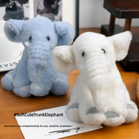 Porte-clés en peluche éléphant au design original, pendentif de sac animal en peluche mignon, jouet doux Kawaii en coton PP anti-stress, pour distributeur automatique