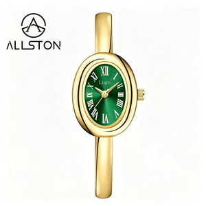 Montre pour femme élégante et tendance, étanche, avec cadran ovale de petite taille, chiffres romains, boîtier en alliage doré, faible MOQ - Product Image 5