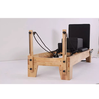 JUNYIRUN JYR-OR03 Reformer d'entraînement à noyau en chêne, 5 ressorts, roue en PU ultra-silencieuse, réglable, portable, pour la maison, la salle de sport et le fitness