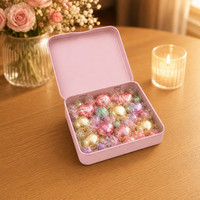 Boîte cadeau carrée en fer blanc imprimée sur mesure pour bonbons et chocolats, conteneur de rangement métallique à charnière pour faveurs de fête