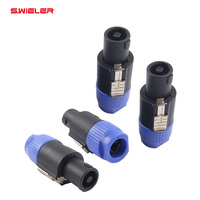 Adaptor Audio Male 4-Pin untuk Speaker, Konektor Kabel Speaker Speakon 4-Pole Twist Lock, Kompatibel dengan Neutrik Nl4mp Nl4fc Nl2fx