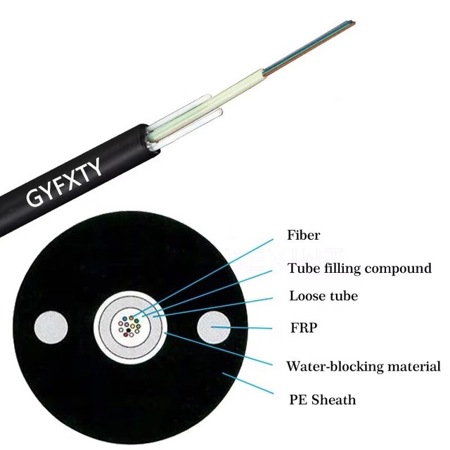 KEXINT Outdoor GYFXTY 2 4 8 12 24 Core Central Loose Tube Non-armored Fibre Optic Cable