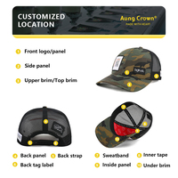 Casquette de baseball tactique en maille camouflage pour hommes, chasse, sport de plein air, logo brodé, style camionneur, snapback