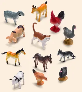Toptan 2022 çeşitli minyatür çiftlik hayvanlar çocuklar için koleksiyon nesneleri kawaii heykelcik seti 3d hatıra minyatür oyuncaklar