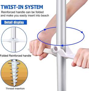 <span class=keywords><strong>ร่ม</strong></span>กันแดดทรงกลม<span class=keywords><strong>ขนาด</strong></span>ใหญ่ 200 ซม. แบบพับได้ ปรับเอียงได้ ผลิตจากผ้า Oxford สำหรับใช้งานกลางแจ้งในสวน ชายหาด พร้อมฐานยึดทราย - Product Image 5