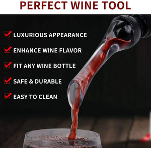 <span class=keywords><strong>Aérateur</strong></span> <span class=keywords><strong>de</strong></span> <span class=keywords><strong>vin</strong></span> <span class=keywords><strong>professionnel</strong></span> 2-en-1 avec bec verseur, décanteur durable et écologique au design classique pour une aération instantanée - Product Image 5