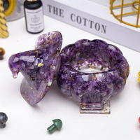 Lampe de chevet citrouille en résine avec copeaux de cristal naturel, artisanat en cristal, lampe citrouille maison, décoration intérieure, guérison Reiki, vente en gros