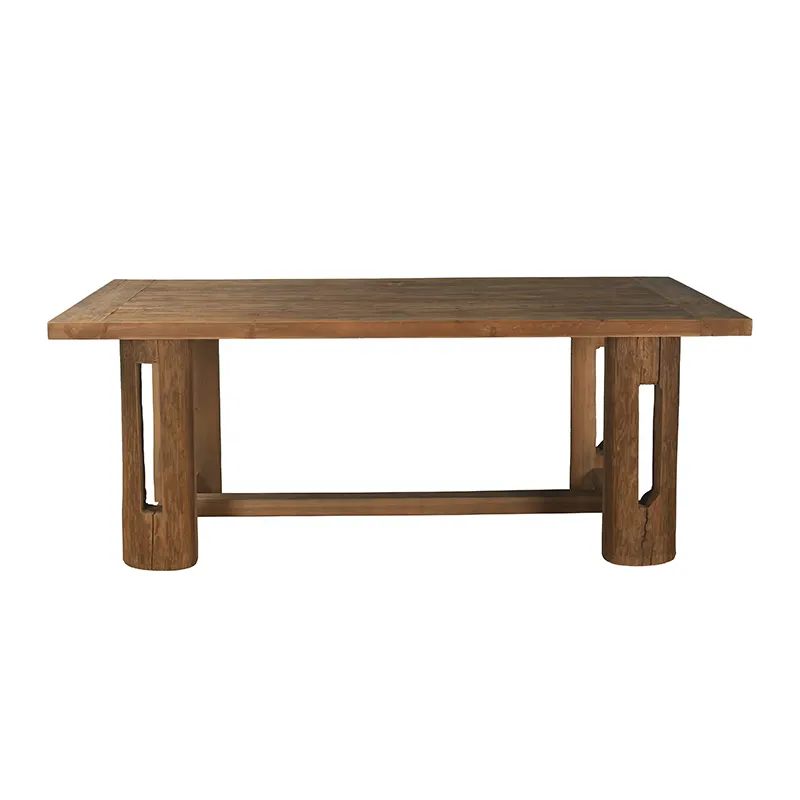 Farmhouse hamptons furniture reclaimed solid wood furniture natural color accent vintage party dining table