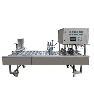 Continuous automatic 1 out of 6 snack chips/yogurt/ice cream plastic paper cup sealing machine