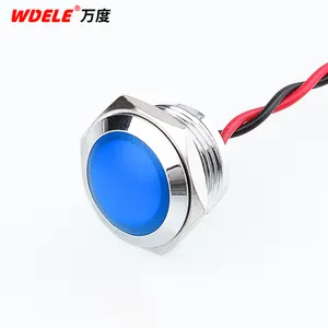 WD16mm Waterproof Metal Spherical Round Indicator Signal Lamp LIGHT 3V 6V 12V 24V 220V Multy Color Indicator