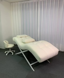 2025 New Salon Spa Care Beauty Bed with Adjustable Golden <b>Metal</b> Frame and Velvet Fabric Soft and Comfortable Eyelash Bed - Product Image 5