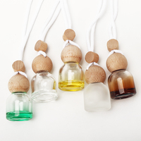 Diffuseur de parfum liquide pour voiture, flacon vide de 10 ml, design unique et luxueux, en bois, à suspendre, avec bouchon