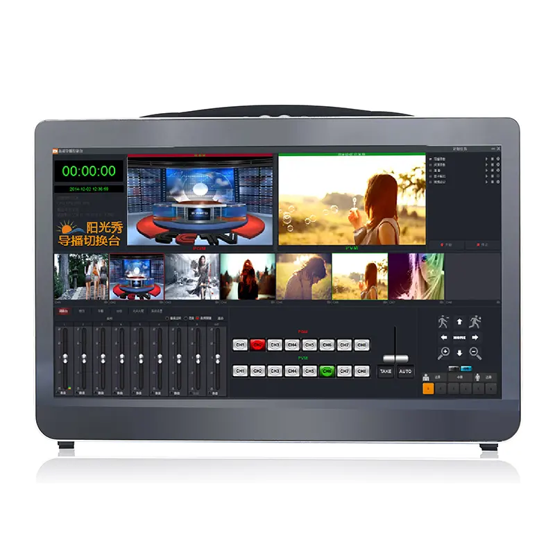1080p HDMI registrazione Video Radio Tv Studio trasmissione in diretta attrezzatura macchina a matrice Av interruttore Video Mixer con custodia