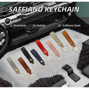 Porte-clés en cuir PU Saffiano de haute qualité, personnalisé par Grandbag Custom Company, cadeau promotionnel, tendance, à suspendre - Product Image 2