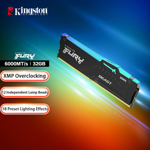 Memoria RAM Kingston FURY Beast de 32GB DDR5 6000Mhz para Ordenador de Escritorio, Serie Beast con Barra de Luz RGB, para PC - Product Image 2
