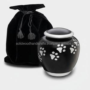 Black Color Pet Memorial Brass Cremation Urns Funeral Pet Urns <b>Keepsake</b> Urns Burial Urns With High Quality at Low Price - Product Image 1