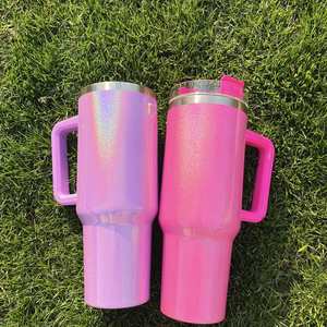 Gobelet de 40 oz personnalisé avec logo, effet scintillant, dégradé iridescent, paillettes holographiques, sublimation - Product Image 1
