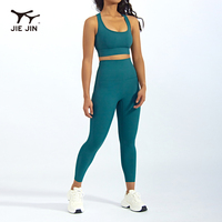 JIEJIN Ensemble de yoga de haute qualité pour femmes, taille haute, extensible à 4 voies, 2 pièces, vêtements d'entraînement actifs