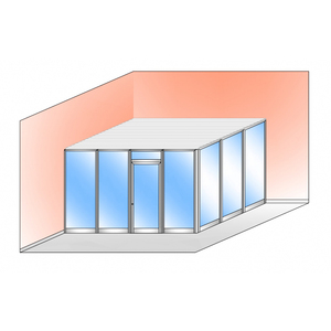 Italfrom 4x3 M Colore Ossido d'Argento Modulare Bifacciale in Alluminio e Vetro Trasparente con Coperture Schermanti e Divisori per Ambienti - Product Image 1