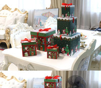 Caja de regalo de Navidad, decoración de Navidad, adornos de escena de vacaciones