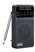 Radio portable AM/FM, réglage manuel du cadran, radio d'urgence, haut-parleur intégré, prise pour écouteurs, alimenté par 2 piles AA, pour le camping et les voyages