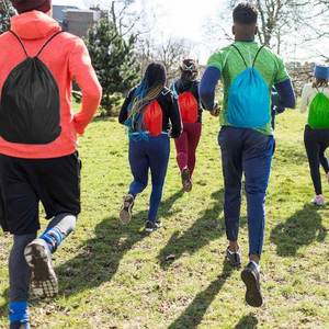 Promotional Gift Travel Recycled Unisex Nylon Purple Black Two-Color High Quality <b>Draw</b> String Backpack - Product Image 6