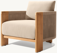 Mobilier de jardin décontracté canapé en bois de teck massif chaise mobilier combinaison extérieure canapé et café ensemble pour villa patio cour