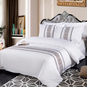 Juego de sábanas de algodón de lujo Eastwest 400-600 hilos, ropa de cama de estilo occidental con borde, juego de ropa de cama de Hotel de 5 estrellas - Product Image 6