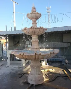 Fuente de agua de piedra al aire libre de jardín al por mayor. Piedra decorativa de granito para fuente de agua con olla, precio barato