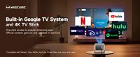 Projecteur MAGCUBIC HY350GT certifié Google, stock étranger, 500 ANSI, mise au point automatique, prise en charge du Wi-Fi, projecteur mini 4K, projecteur Full HD