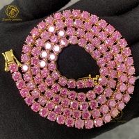 Diverses couleurs Taille Moissanite Tennis Chaîne Femme Homme Classique Simple Style 925S Coloré Moissanite Tennis Collier