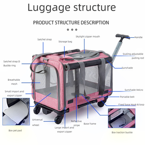 Joymay 2025 Hot Bán Xách Tay Con Chó Tàu Sân Bay Túi Xử Lý Lưới Đa Năng Có Thể Tháo Rời Pet Tàu Sân Bay Bánh Xe Cho Nhỏ Vừa Chó Mèo - Product Image 4