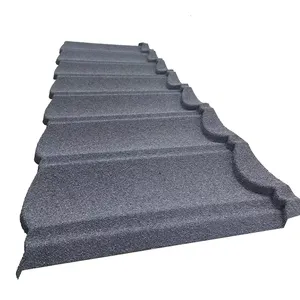 Lembar atap batu rentang panjang lembaran tahan panas menghemat pemasangan tenaga kerja batu dilapisi ubin atap logam
