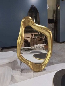 Nghệ thuật Nhà Gương không thường xuyên hiện đại vàng thiết kế sang trọng Sticker trang trí nội thất phòng khách tường gương - Product Image 4